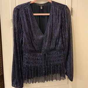 WHBM Midnight Blue Metallica Top - M
